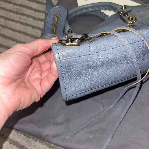 Balenciaga nano city bag in blue and gold hardware - Picture 4 of 11